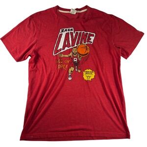 Homage Shirt Men's L Red‎ Zach Lavine NBA Chicago Bulls On Fire Graphic Comic